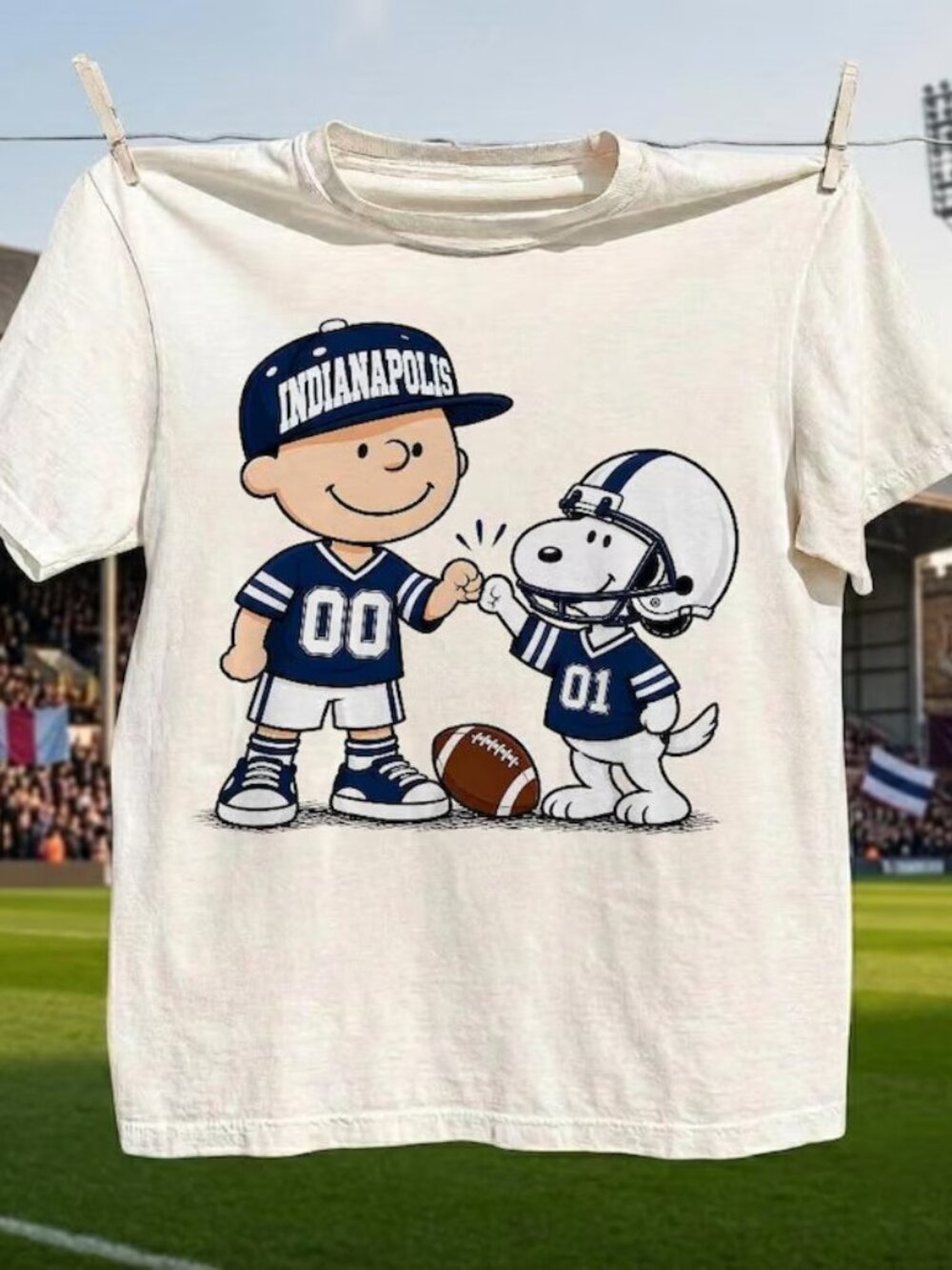 Indianapolis Football Snoopy & Charlie Brown T-Shirt